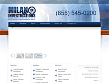 Tablet Screenshot of milanoinvestigations.com